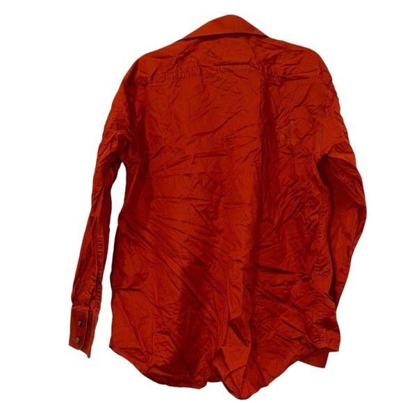 robert Graham burnished red rust orange mens button down shirt EUC L STR… - Picture 3 of 4